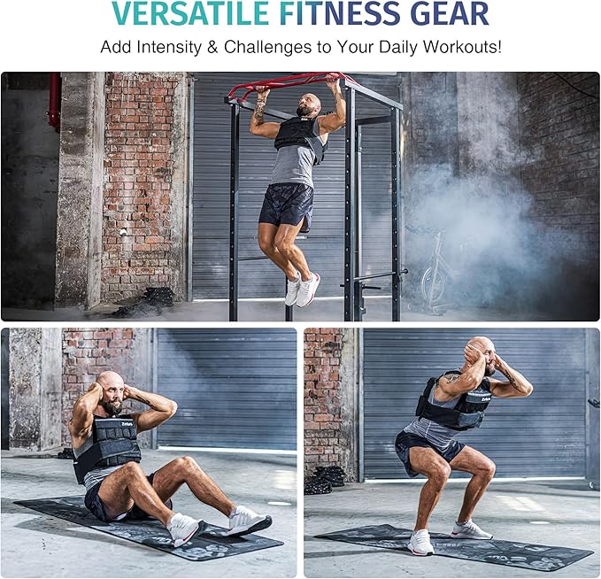 ZELUS Weighted Vest, 20lb/23lb/30lb/45lb/60lb Vest Adjustable Weights for Exercise, Weight Vest for Men, Workout Vest for Home Workouts Cardio Strength Training Weight Loss