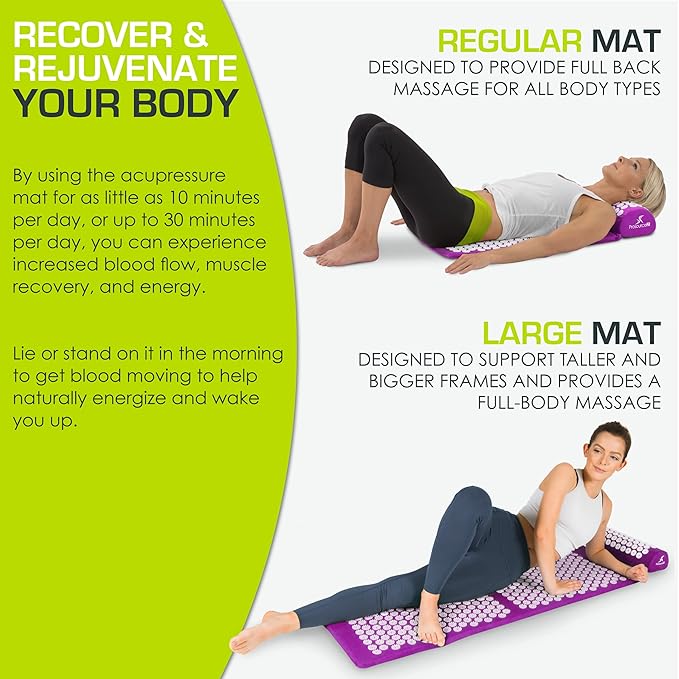 ProsourceFit Acupressure Mat and Pillow Set for Back/Neck Pain Relief and Muscle Relaxation