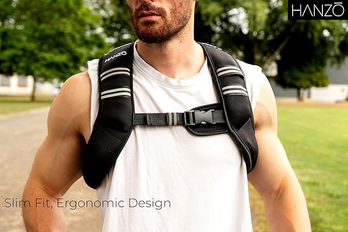 HANZO - Adustable Running Weight Vest Premium Weighted Vest for Running, Workouts, Fitness Training Hiking, Workout Running Vest with Easy Washing