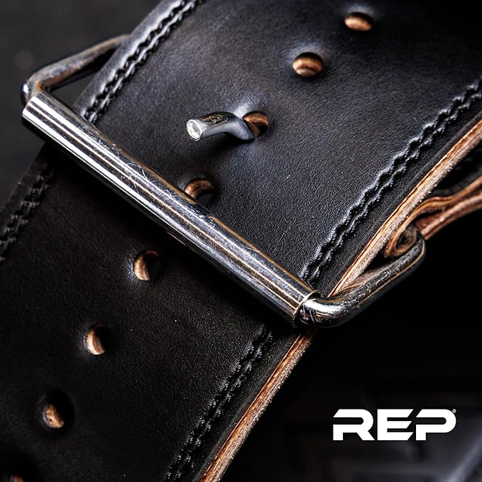 REP Leather Lined Weightlifting Belt, 10mm Powerlifting Support Belt for Squats, Deadlifts, Gym Training, IPF Compliant, Adjustable Buckle, Back Brace for Men and Women