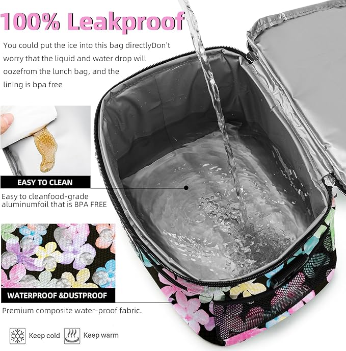 BEIMILY Small Insulated Lunch Bag Women/Men,Reusable Soft Sided Small Lunch Box Soft Sided,Leakproof Cooler Bag for Work,Travel, Fitness, Picnic with Adjustable Shoulder Strap for Adults