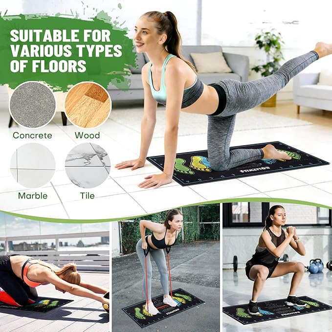 31.5'' X 13.8'' Anti-Slip Squat Mat with Foot Position Guides, Professional-Grade Exercise Mat Perfect for Squats, Leg Training and Lunges, Enhancing Muscle Activation, Versatility and Safety for Home Fitness Enthusiasts