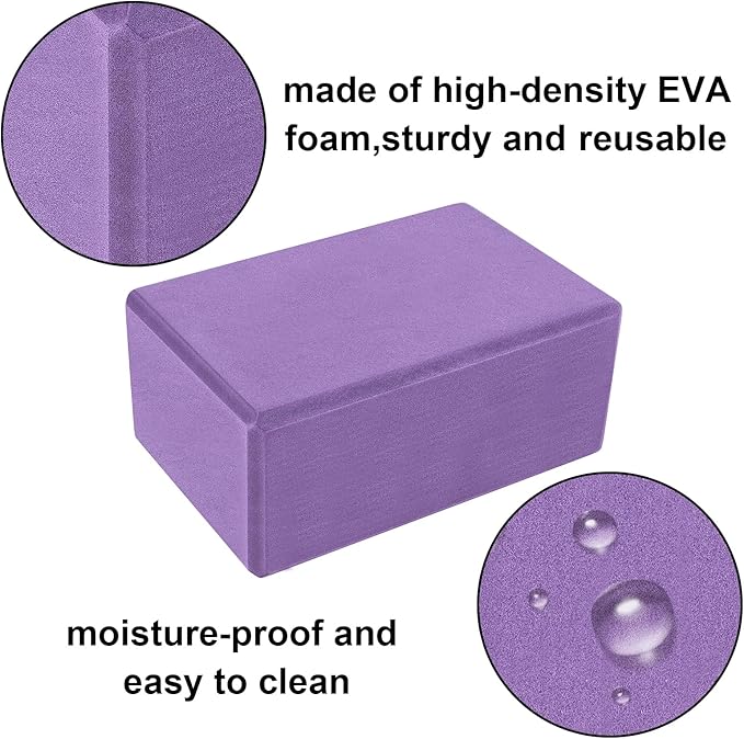 Muka Yoga Blocks 4x6x9 Inch, High Density EVA Foam Yoga Brick for Meditation, Pilates