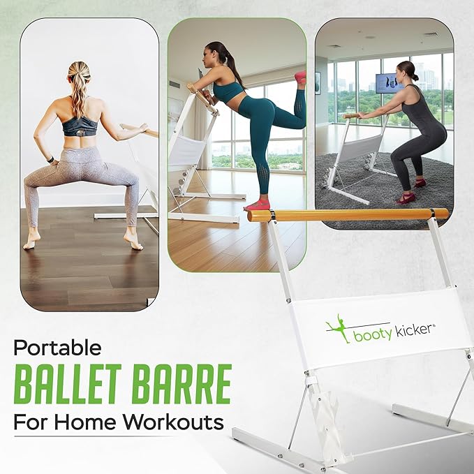 Portable Folding Exercise Bar for Barre, Balance and Ballet Home Workouts, Strong Freestanding Stable Design