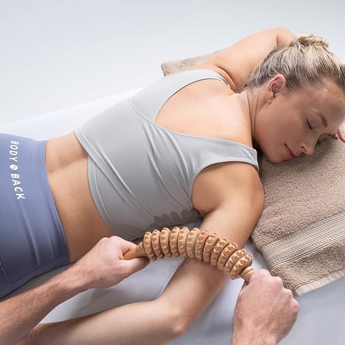 Body Back Wood Therapy Curved Roller for Maderoterapia, Lymphatic Drainage, Cellulite Massage, and Massage Rolling, Natural Muscle Massage Stick Tool for Massage and Relaxation