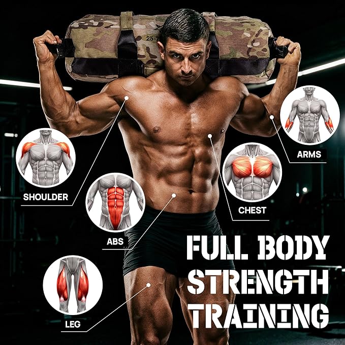 Yes4All Sandbags for Working Out, Adjustable Sand Bags for Weight Training with Handles, Multiple Colors & Sizes 5-200lbs