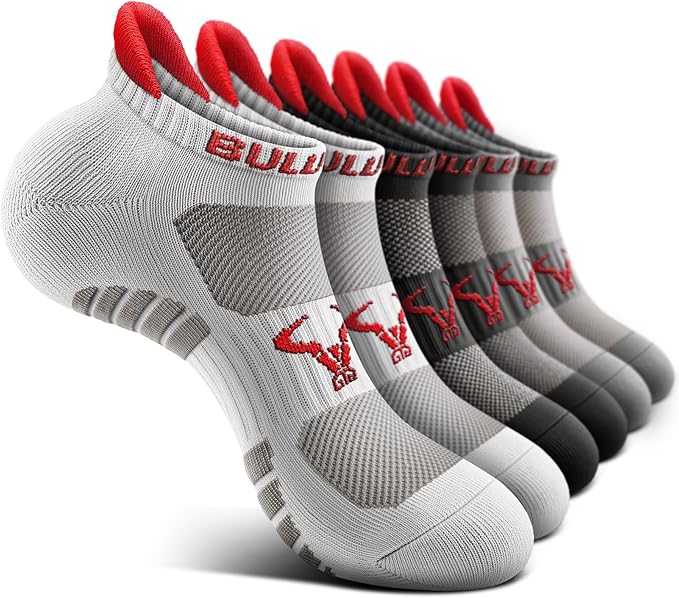 BULLIANT Men Running Socks,Active Ankle Socks No Show For Men With Cushioned Footbed Arch Support Breathable Wicking