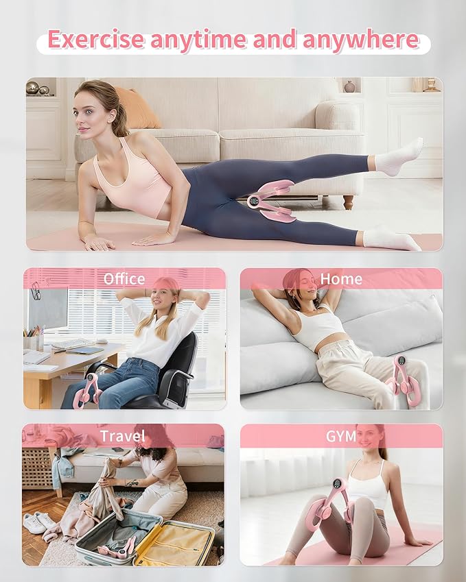 Thigh Trainer Kegel Exerciser - 360° Adjustable Thigh & Pelvic Floor Strengthener, Multi-Function Home Gym Equipment for Women's Inner Thigh, Hip, Leg and Arm Workouts