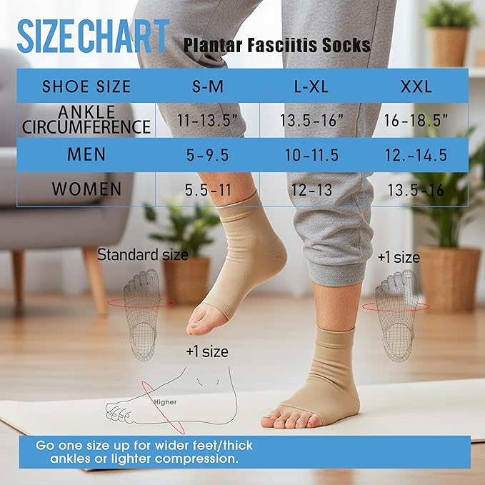 ACTINPUT 2 Pack Ankle Brace Compression Sleeve 8-15 mmHg Open Toe Сompression Socks Women&Men for Swelling,Plantar Fasciitis,Sprain Black S/M
