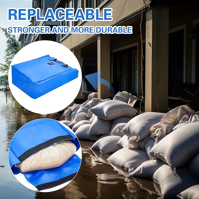 Simgoing 8 Pcs Vinyl Sand Bags for Bounce House, Bounce House Accessories Sandbag for Support & Anchor Inflatables Tents Water Slides Canopies Commercial, Holds up to 50 Lbs (Blue)
