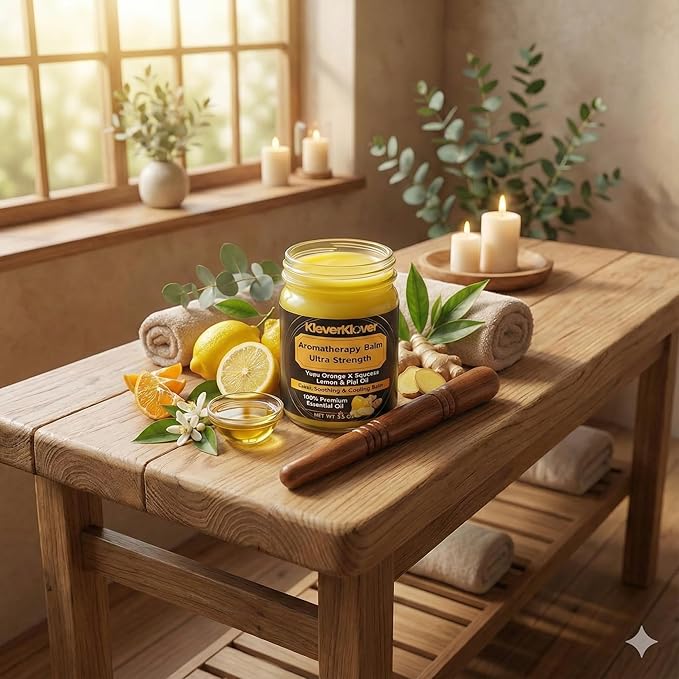 Back and Neck Aromatherapy Balm Ultra Strength for Healing Sore Muscle & Joint After Workout or Yoga - Plai Oil - Preservative Free- Citrus Scent + Free Massage Reflexology Wooden Stick