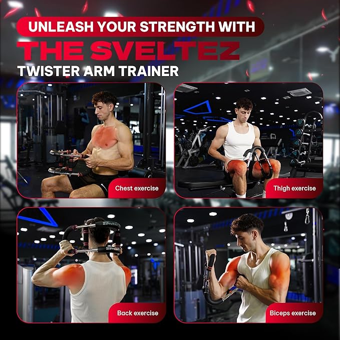 Twister Arm Trainer for Men & Women – Upper Body Strength Bar, Chest Expander & Forearm Exerciser, Heavy-Duty Home Workout Equipment for Arm Muscle Training, 30-120 lbs Resistance