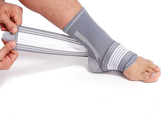 NeoTech Care Adjustable Ankle Support Brace (Black, Size M, 1 Pair)