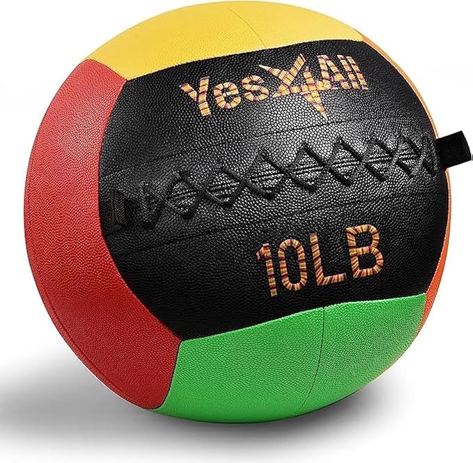 Yes4All Wall Ball, Soft Leather Weighted Iron Sand Ball for Dynamic Multifunctional Exercise, 6 LB - 30 LB