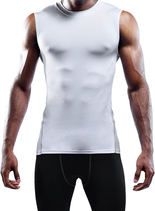 NELEUS Men's 3 Pack Athletic Compression Under Base Layer Sport Tank Top