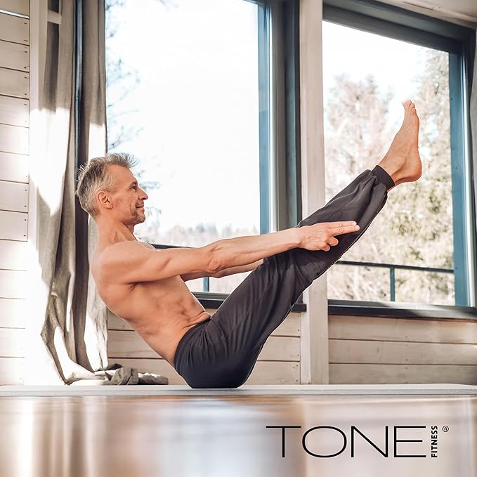 Tone Fitness 1-Inch Thick Yoga Mat | High-Density, Non-slip Exercise Mat with Carrying Strap for Yoga, Pilates, & Home Gym Workouts | Multiple Options