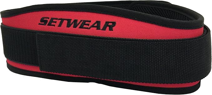 Fitness Belt for Weightlifting Powerlifting - SetWear Sport Back Belt- Olympic Lifting Squats Deadlift- Adjustable With Lumbar Wedge Back Support- Men & Women - Workout Gear