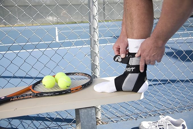 AIRCAST A60 Ankle Support for Sprained Ankles & Injury Protection - Waterproof, Medium, Right
