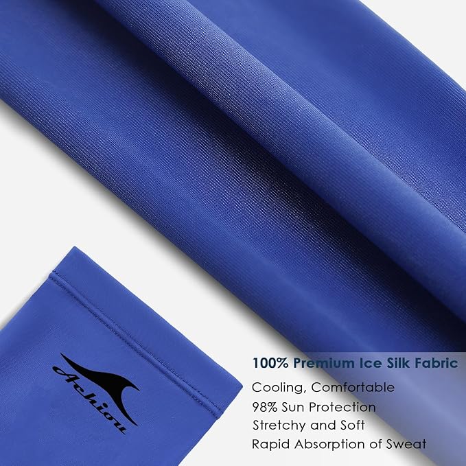 Achiou Cooling Ice Silk Arm Sleeves, Summer UV Sun Protection Compression Sleeves UPF 50+ for Women Volleyball Youth Sports
