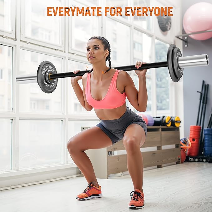 EVERYMATE 5kg Olympic Technique Bar – Lightweight Aluminum Training Barbell for Beginners, Youth & Rehab | 25mm Knurled Grip, 150lb Capacity, Compatible with 2" Weight Plates – Ideal for Form Practice & Cross-Training