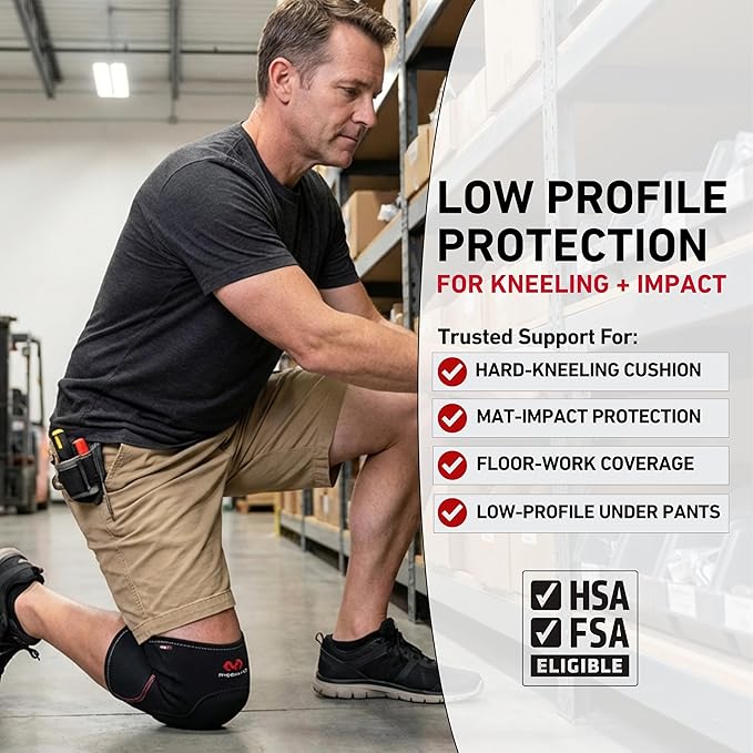 McDavid Knee Pad with Thick Gel Insert for Impact Absorption. Compression Sleeve for Support and Protection. Sorbothane Sponge. For Sports and Activities like Wrestling, Volleyball, Lacrosse Gardening, Home Work. Left or Right Knee