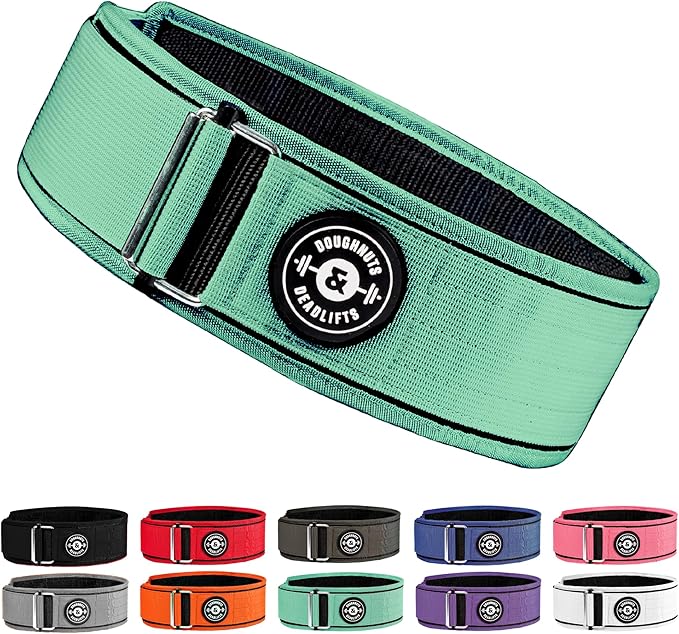 Weight Lifting Belt for Squats, Weightlifting Belt for Deadlifts - 4in Back Support for Bodybuilding | Powerlifting, Locking Metal Buckle, Weight Lifting Belts for Men - Quick Locking