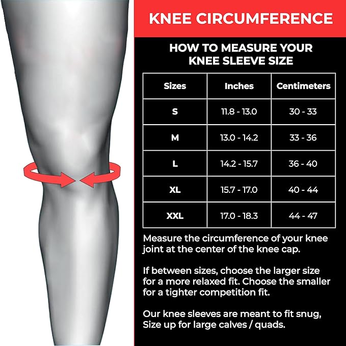 7mm Compression Knee Sleeves for Weightlifting Support, Powerlifting Strength, Heavy Squats, Cross Training, Gym Fitness, Sports – Strong Thick Neoprene Knee Braces for Men & Women (2 Pack, XXL)
