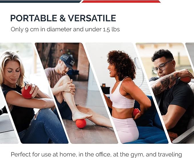 MyoStorm Mini Meteor Heating Vibrating Massage Ball Roller for Muscle Recovery Therapy and Pain Relief + 4 Speed Vibration, Portable