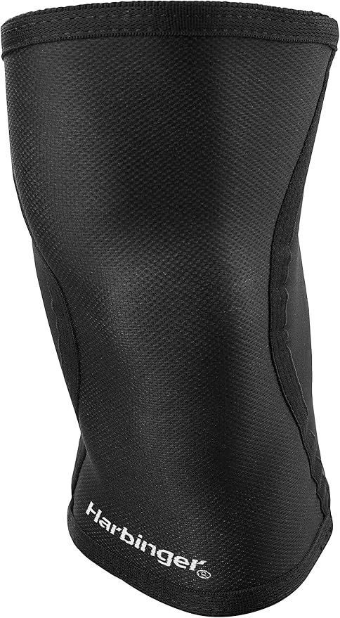 Harbinger 5MM Knee Sleeves for Weight Lifting, Unisex, Black, Large