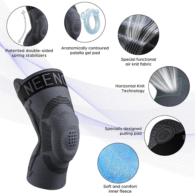 NEENCA Kids Knee Brace Sleeve, Youth Knee Compression Sleeve for Children - Boys & Girls. Child Knee Support with Patella Gel Pad & Side Stabilizers for Knee Pain, Sports, Outdoor - FSA/HSA Approved