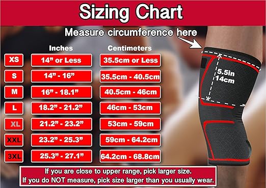 Knee Brace Compression Sleeve with Strap for Best Support & Pain Relief for Meniscus Tear, Arthritis, Running, Basketball, MCL, Jogging and Post Surgery Recovery for Men & Women (Black, XXL)