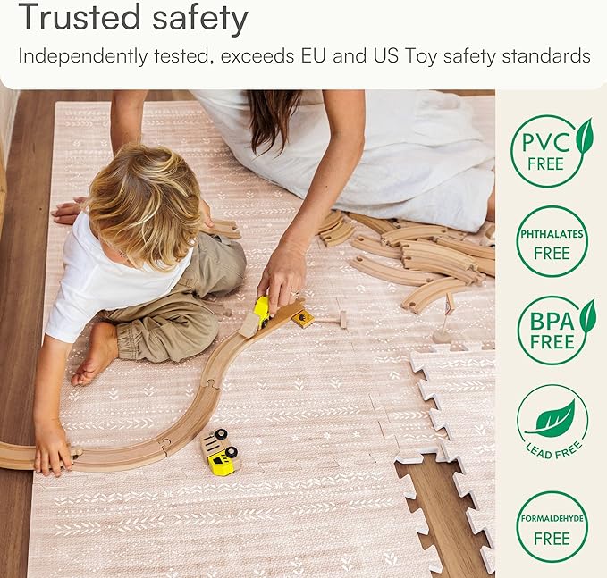 Lillefolk Baby Play Mat for Floor – 8x8ft Dusk | Soft Non Toxic Premium EVA Foam Tiles for Tummy Time, Crawling & Playroom – Waterproof Interlocking Floor Mat for Babies & Toddlers (16 Tiles)