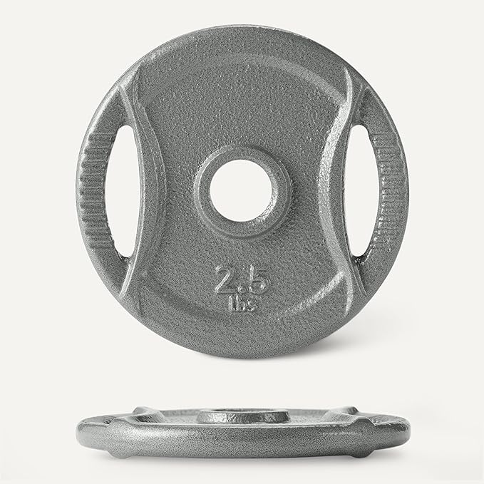 Amazon Basics 1-Inch Cast Iron Grip Weight Plates