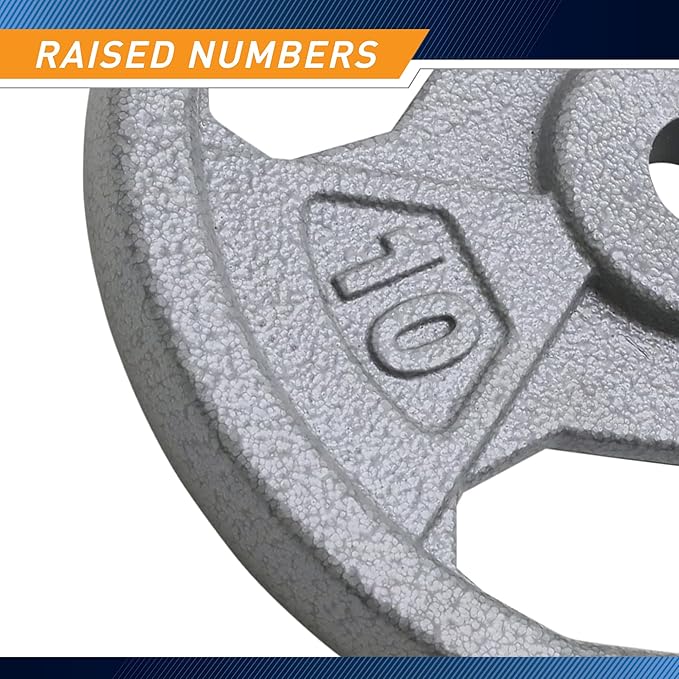 Marcy Classic 1" Cast Iron Standard Grip Plates for Strength Training and Weightlifting