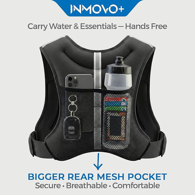 Weighted Vest for Women 10 LB (5kg) – Fixed Weight Training Vest for Women Men, Adjustable Straps, Odor-Resistant Neoprene, Large Back Pocket for Running, Strength Training & Weight Loss