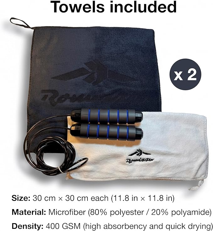 Adjustable Jump Rope for Martial Arts & Fitness – Tangle-Free Cable, Ergonomic Foam Handles & Ball Bearings – Includes 2 Towels, Bag and Packaging – Ideal for Boxing, MMA, CrossFit, Fitness, Cardio Training & Home Workouts