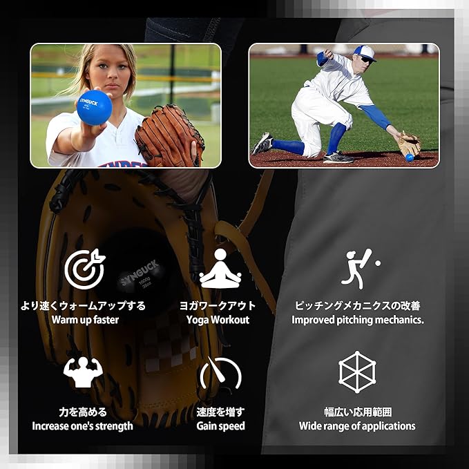 SYNGUCK 4/6 Pack Weighted Plyo Balls Set for Baseball & Softball Training - Improve Power, Pitching, Hitting - Perfect for Yoga, Fitness, Plyometrics - All Skill Levels