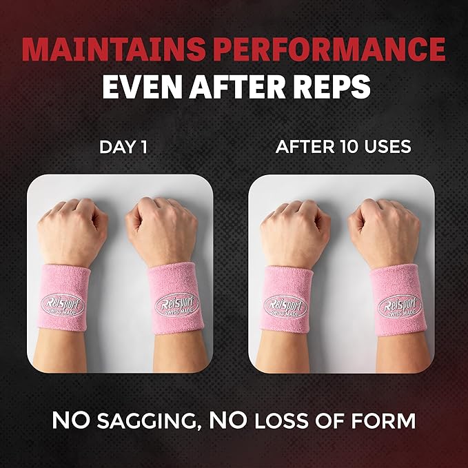 Reisport Gymnastics Wristbands - Unisex 5 Inch Sweat Wicking Wrist Protection for Grips & Training | One Size Fits Most - Available in Pink or White | Swiss Made Quality for Gymnasts