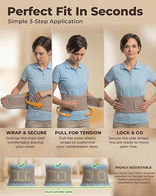 Sparthos Back Support Belt - Relief from Back Pain, Sciatica, Herniated Disc - Breathable Brace With Lumbar Pad For Home & Lifting At Work - For Men & Women - Fits 24–31″ Waist (X-SMALL, Check Sizing)