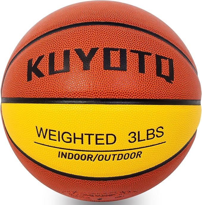 KUYOTQ 3LBS/3.3LBS/2.2LBS Weighted Heavy Training Basketball 29.5/28.5" in and Outdoor Improving Handling Dribbling Passing Rebounding Skill Composite Size 7/6 Weighted Training Basketball Equipment