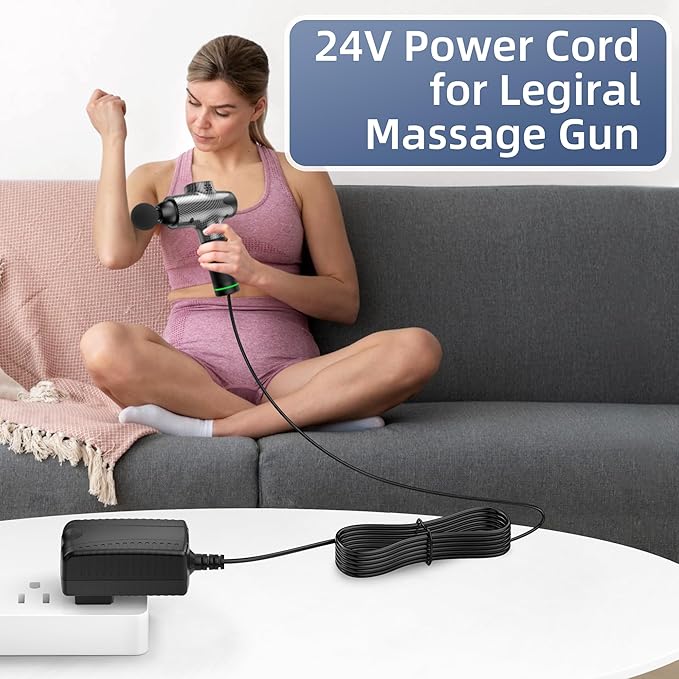 24V 1A Replacement Charger Compatible with Legiral Le3 Le6 Le9 Le11 Portable Massage Gun AC DC Adapter