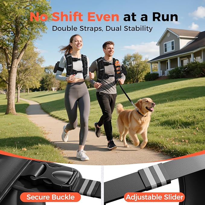 2026 FEIERDUN 3-IN-1 Weighted Vest Kit with Phone Holder & Water Pocket, 8lb/12lb/20lb Chest-friendly Vest for Running, Walking, Workout, Fitness, Cardio, Training & Strength Building