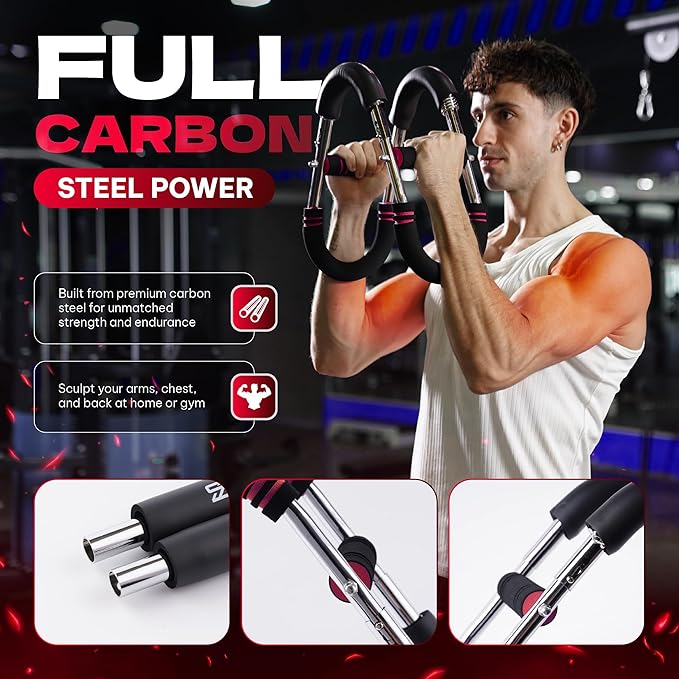 Twister Arm Trainer for Men & Women – Upper Body Strength Bar, Chest Expander & Forearm Exerciser, Heavy-Duty Home Workout Equipment for Arm Muscle Training, 30-120 lbs Resistance