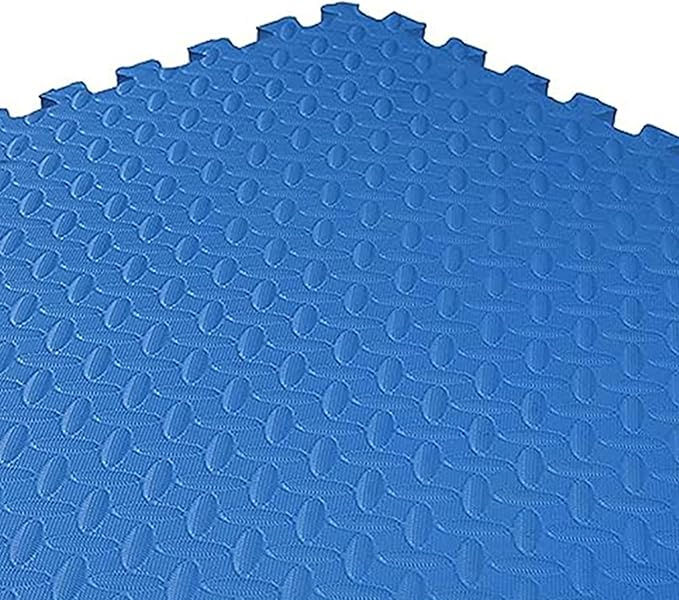 BalanceFrom Puzzle Exercise Mat 3/4' Thick, EVA Interlocking Foam Floor Tiles for Home Gym, Mat for Home Workout Equipment, Floor Padding for Kids, Blue, 24 in x 24 in x 3/4 in, 24 Sq Ft - 6 Tiles