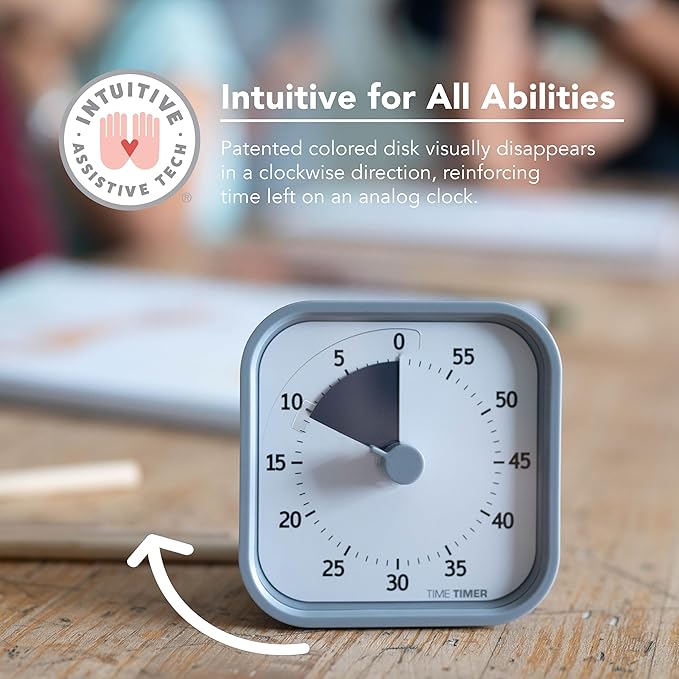 Time Timer MOD 60-Minute Visual Timer, Home Edition, Silent Operation, Study Tool for Homeschool and Office Use (Pale Shale)