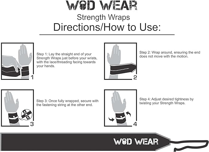 Wrist Wraps for Powerlifting, Strength Training, Bodybuilding, Cross Training, Olympic Weightlifting, Yoga Support - One Size Fits All