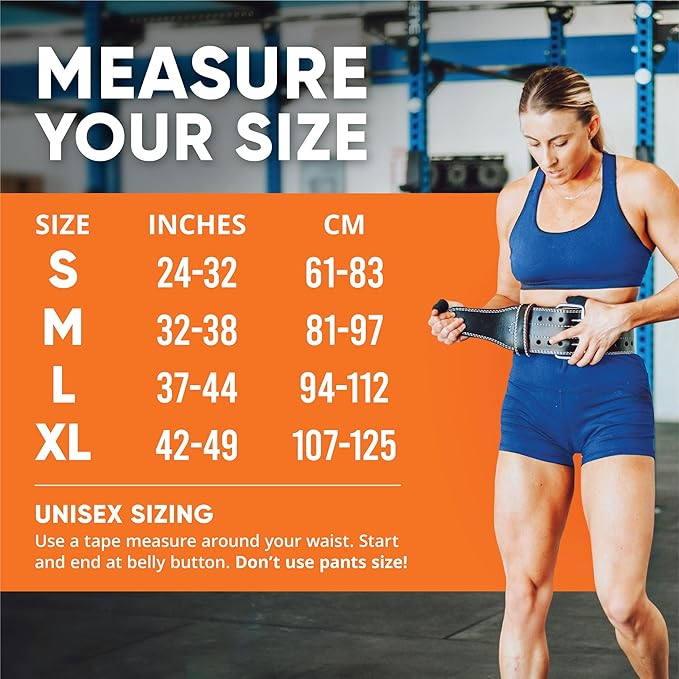 ProFitness Weight Lifting Belt (5mm Thick) - Leather Weight Belt for Men & Women - Back Support Squat Belt - Gym Belt for Weightlifting, Powerlifting & Deadlifts | Adjustable Weightlifting Belt