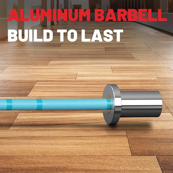 PAPABABE 5LB Mini Barbell Bar 4ft Technique Training Barbell For Beginner Women kid 2-inch Plate Barbell for Home Gym Fitness
