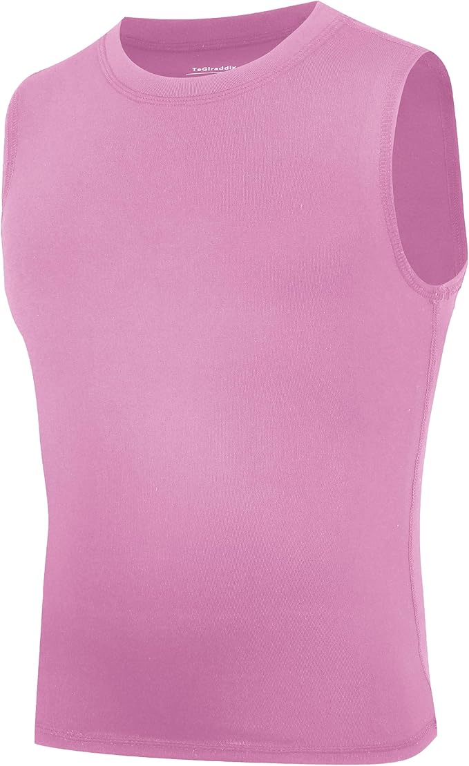 Youth Boy Girls Sleeveless Compression Shirt Kid Athletic Tank Top Quick Dry Basketball Football Undershirt