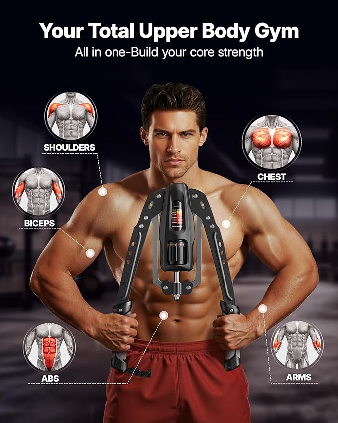 Merach Twister Arm Trainer, 22-440lb Hydraulic Power, Adjustable Home Chest Expander, Shoulder Muscle Training Fitness Equipment, Arm Enhanced Exercise Strengthener